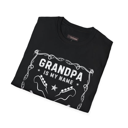 Grandpa Is My Name, Bass Guitar Is My Game T-Shirt — Bassist Grandpa Tee