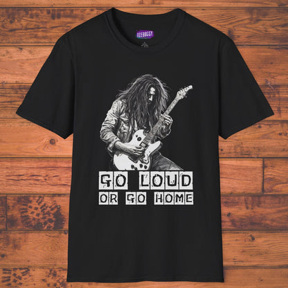 Guitarist Shredding Unisex T-Shirt - 'Go Loud or Go Home'