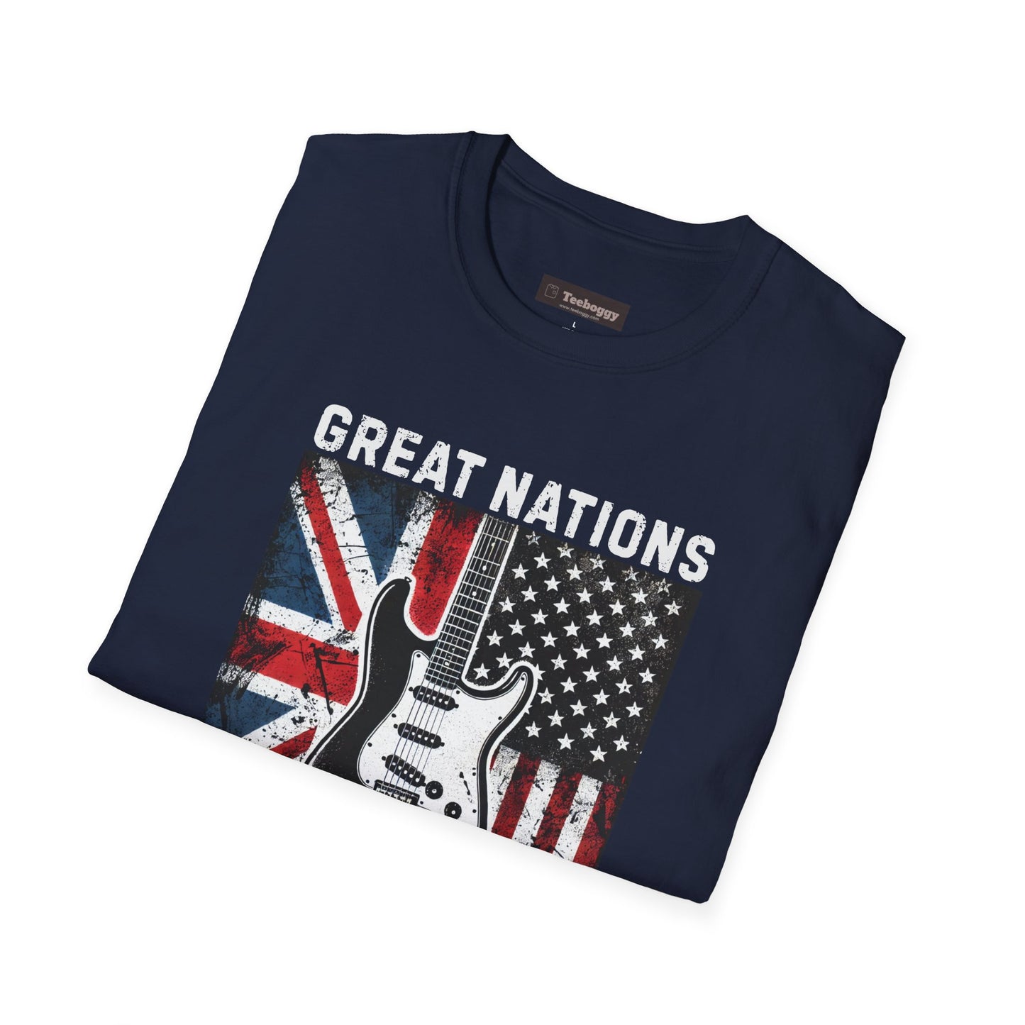 Great Nations Make Great Rock and Roll T-Shirt — USA & UK Flag Rock Tee