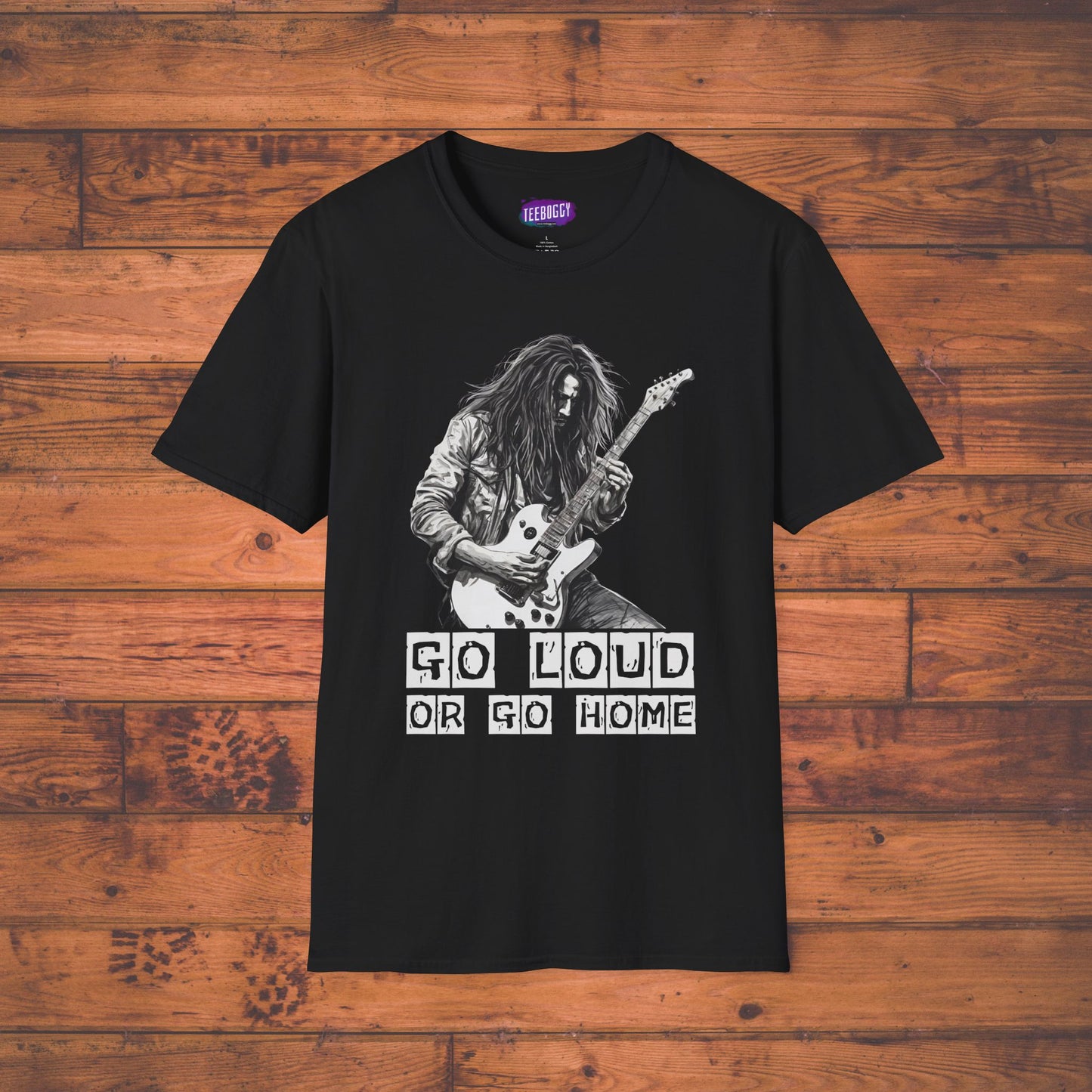 Guitarist Shredding Unisex T-Shirt - 'Go Loud or Go Home'