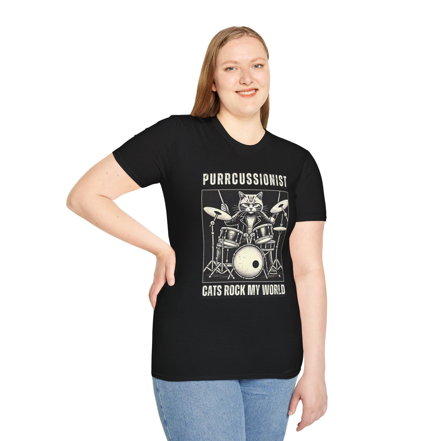 Purrcussionist Cat Drummer T-Shirt — Cats Rock My World