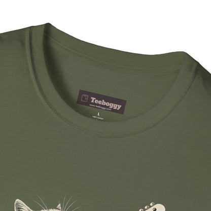 Cat Rocking-Out With Guitar, Hell Yeah!, T-Shirt.