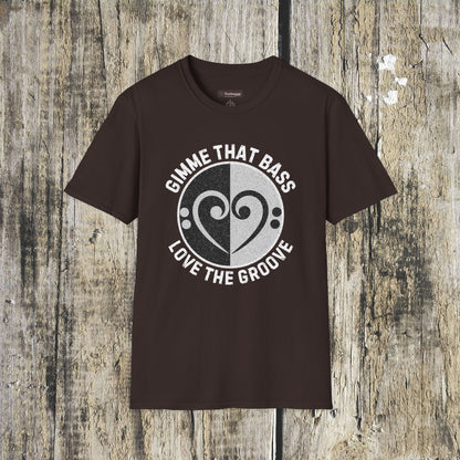 Bass Clef Heart Unisex T-Shirt - Feel the Bass, Love the Groove