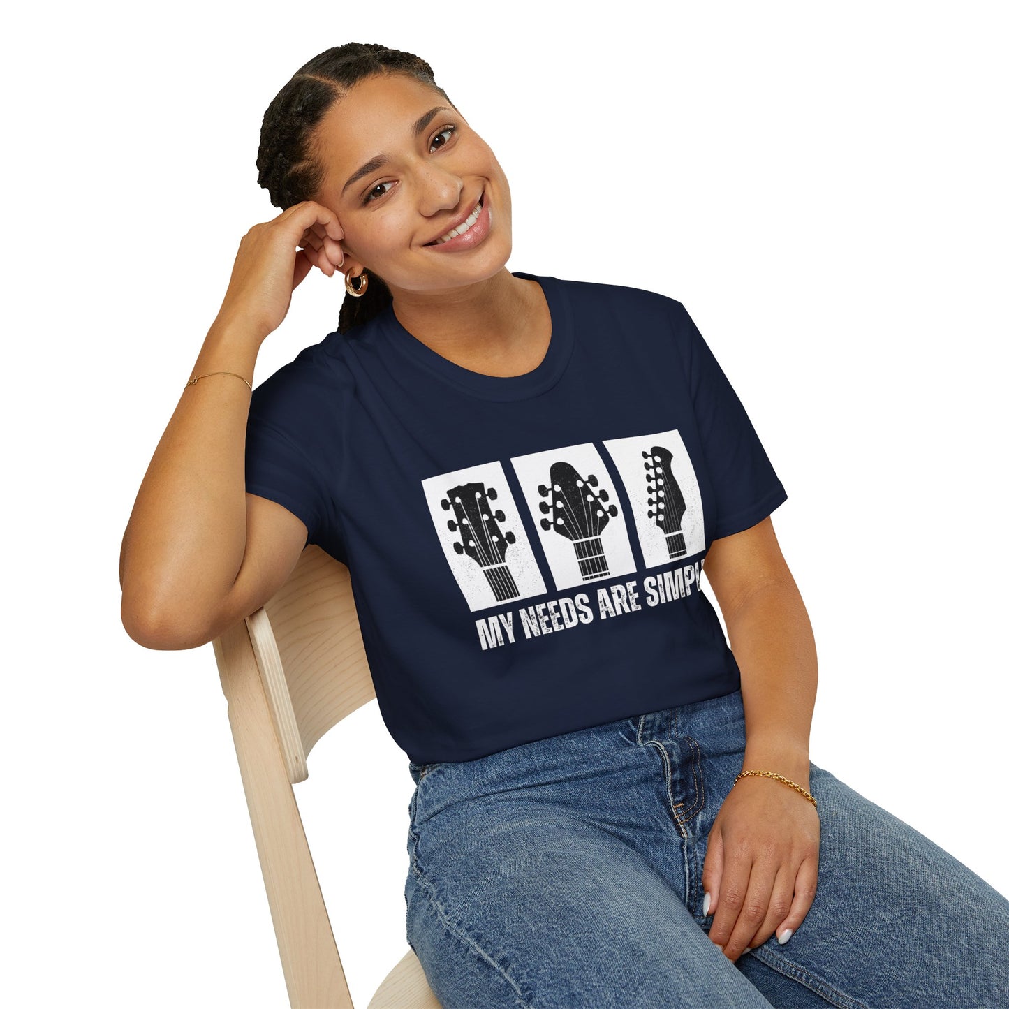 Guitar Headstocks Tee — "My Needs Are Simple!"