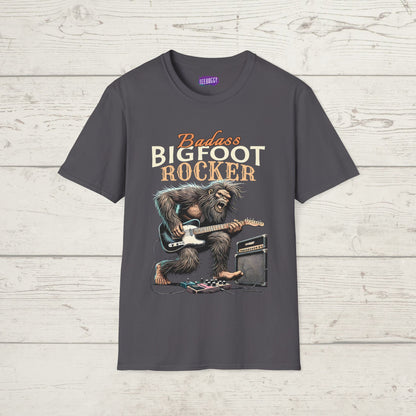 Sasquatch Rocker T-Shirt - Badass Bigfoot Guitar Tee