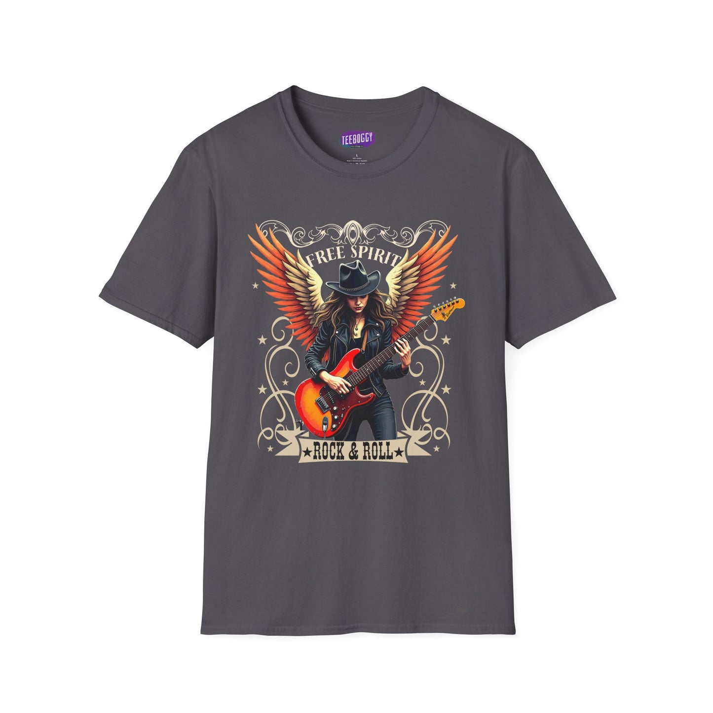 Rock & Roll Winged Guitar Girl T-Shirt