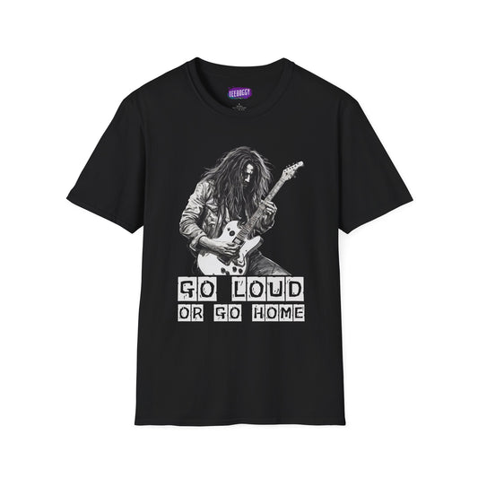 Guitarist Shredding Unisex T-Shirt - 'Go Loud or Go Home'