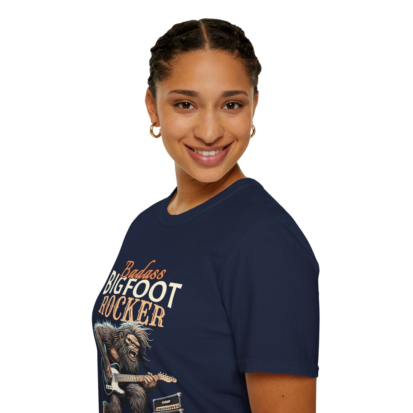 Sasquatch Rocker T-Shirt - Badass Bigfoot Guitar Tee