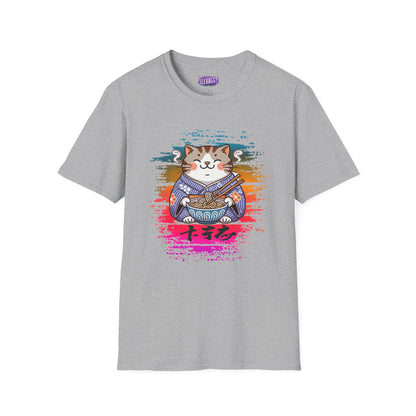 Cat Kimono T-Shirt with Love & Peace Japanese Calligraphy