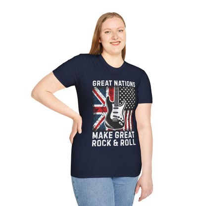 Graphic T-Shirt - UK & USA Flags - Great Nations Make Great Music