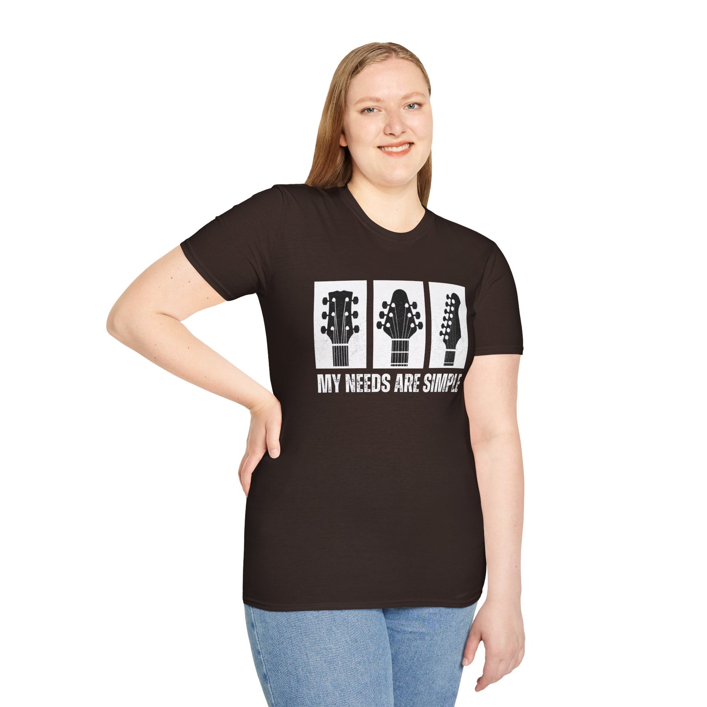 Guitar Headstocks Tee — "My Needs Are Simple!"