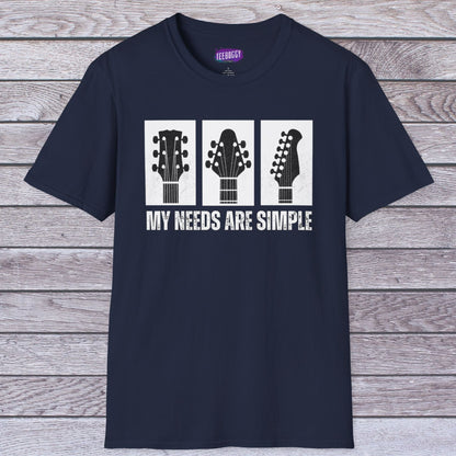 Guitar Headstocks T-Shirt - My Needs Are Simple