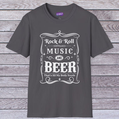Rock & Roll Music Beer Softstyle T-Shirt
