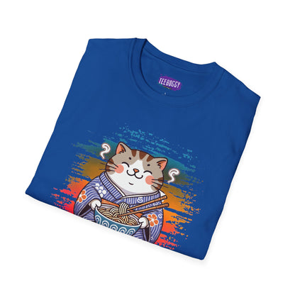 Cat Kimono T-Shirt with Love & Peace Japanese Calligraphy