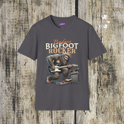 Sasquatch Rocker T-Shirt - Badass Bigfoot Guitar Tee