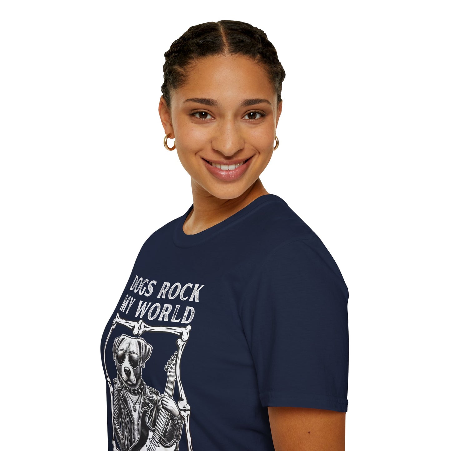 Dogs Rock My World, T-Shirt — Rock & Roll Dog Graphic Tee