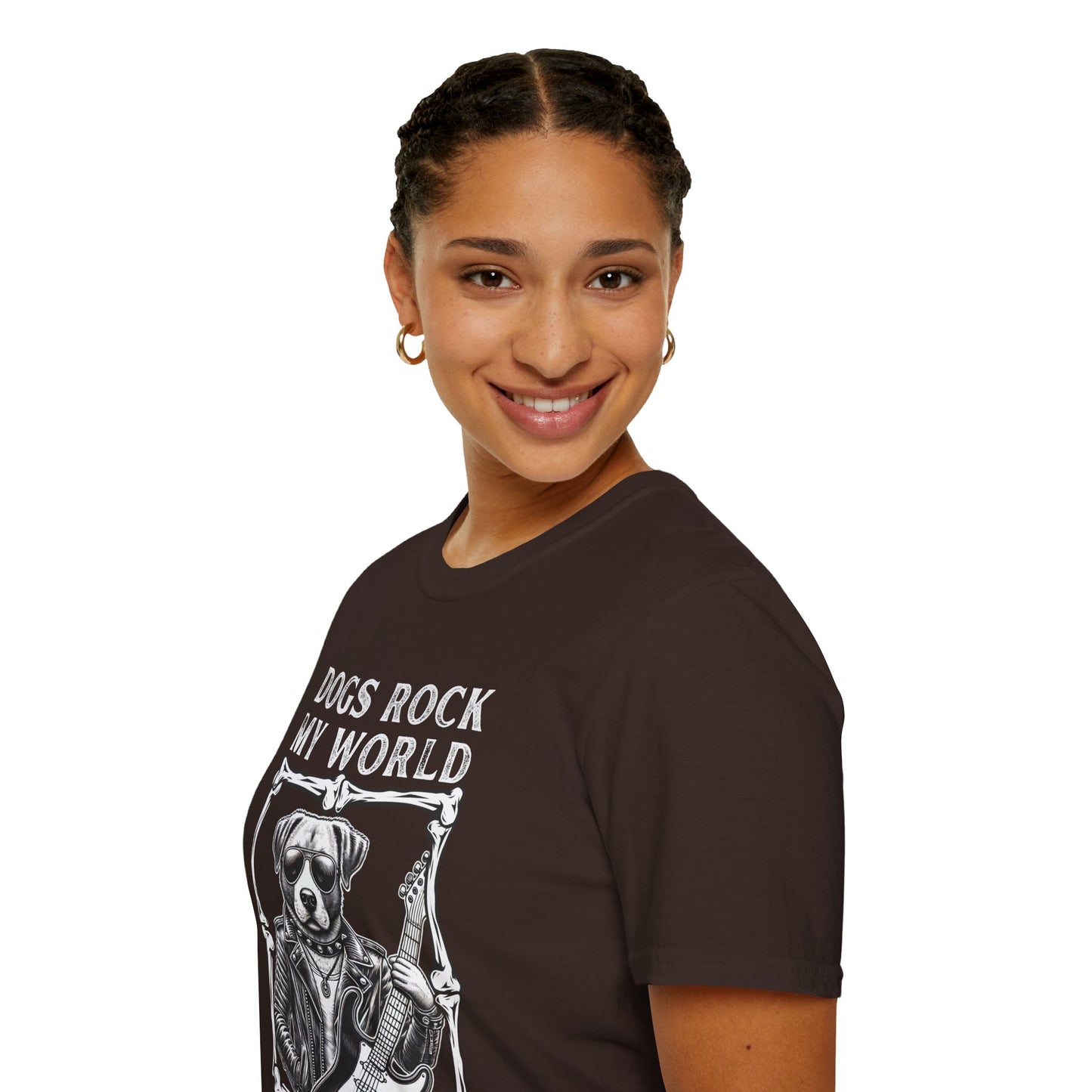 Dogs Rock My World, T-Shirt — Rock & Roll Dog Graphic Tee