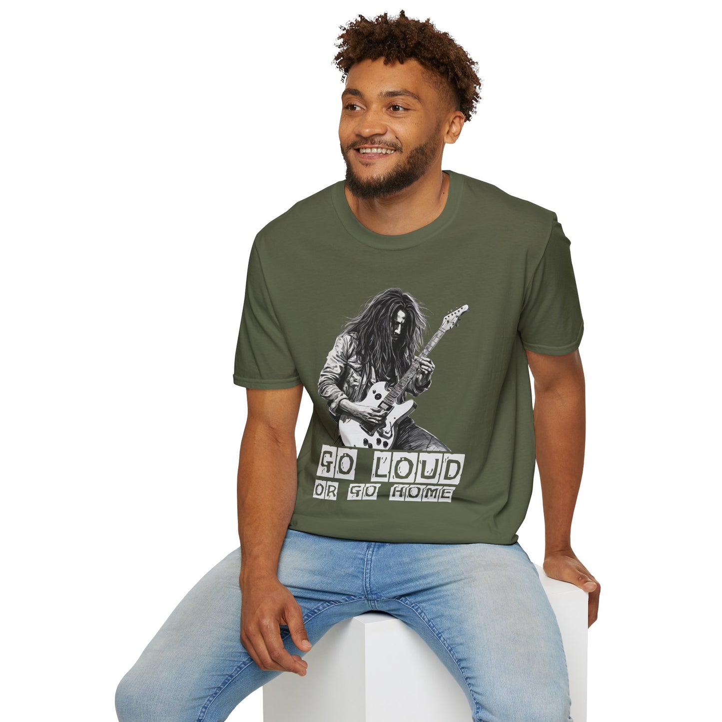 Guitarist Shredding Unisex T-Shirt - 'Go Loud or Go Home'