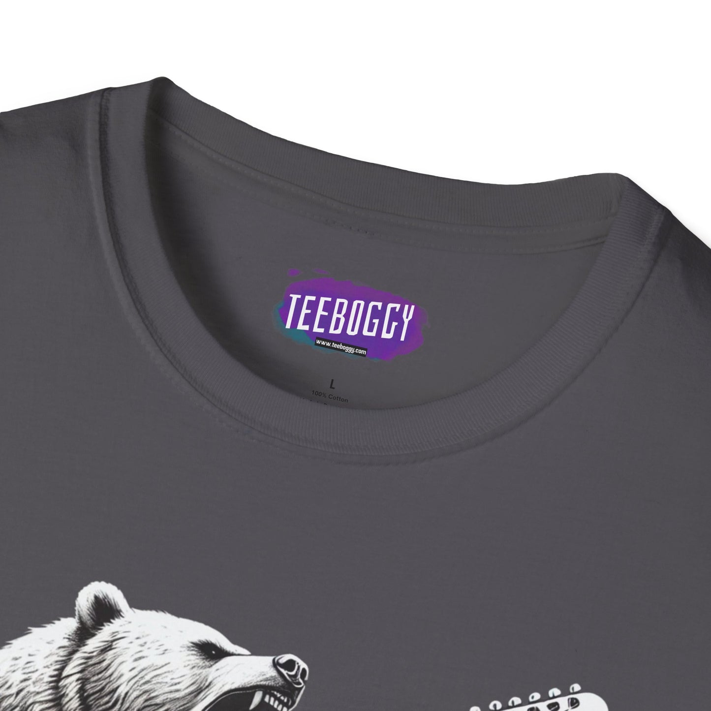 Graphic Tee Unleash the Inner Beast Grizzly Bear Rock Guitar T-Shirt