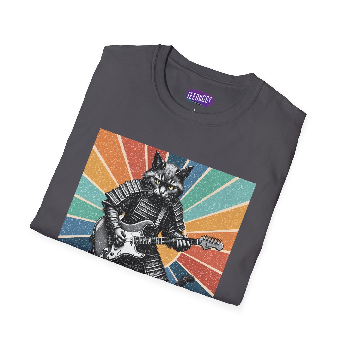 Samurai Cat Guitar Katana T-Shirt