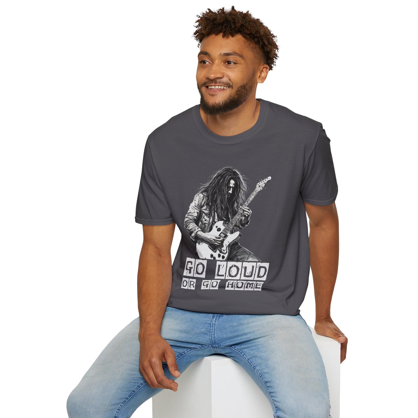Guitarist Shredding Unisex T-Shirt - 'Go Loud or Go Home'