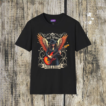 Rock & Roll Winged Guitar Girl T-Shirt