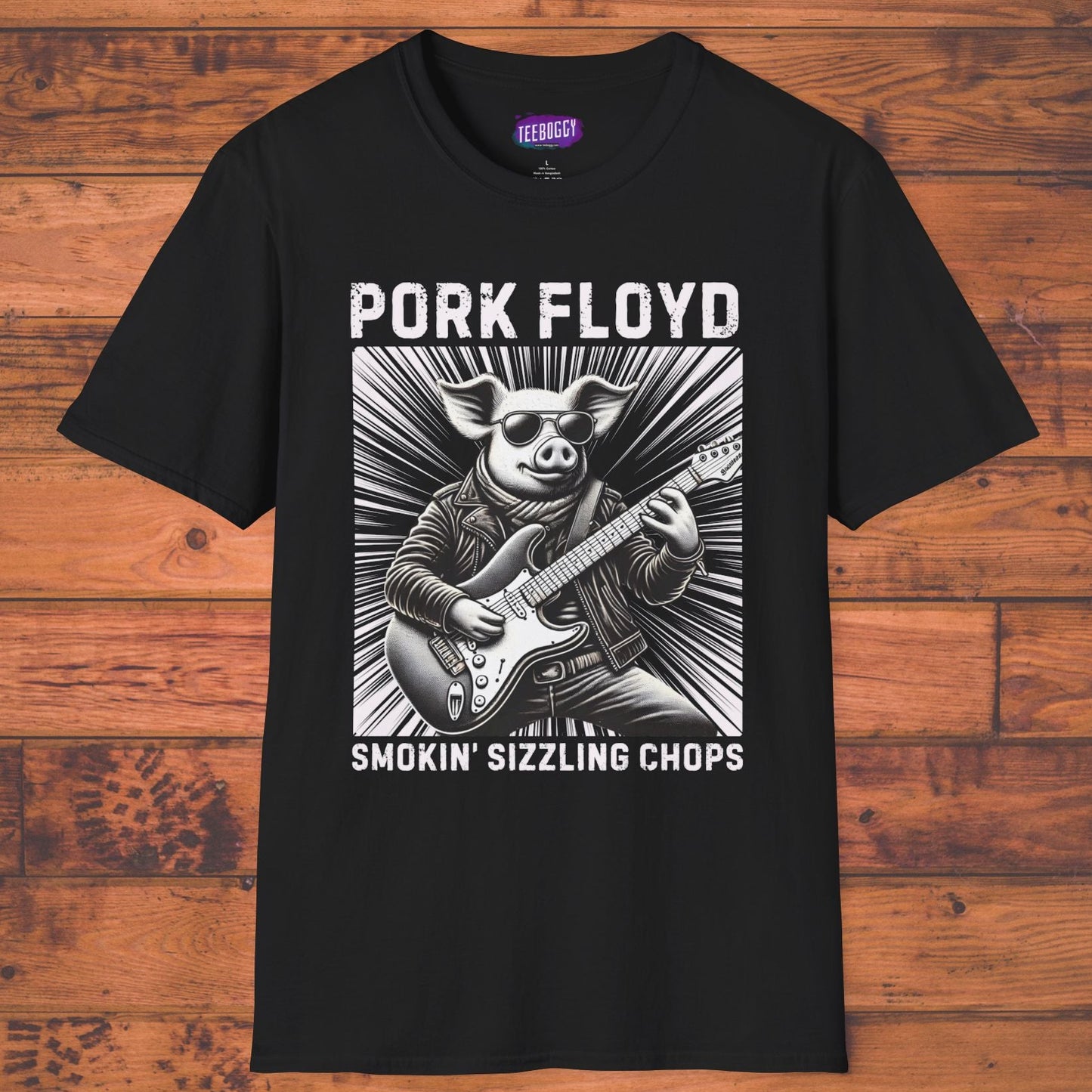 Graphic Tee - Pork Floyd Rock Stratocaster Guitar T-Shirt