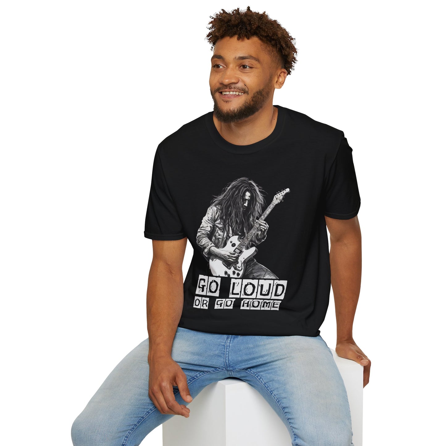 Guitarist Shredding Unisex T-Shirt - 'Go Loud or Go Home'