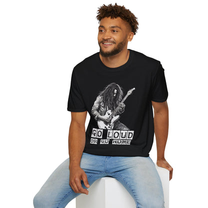 Guitarist Shredding Unisex T-Shirt - 'Go Loud or Go Home'