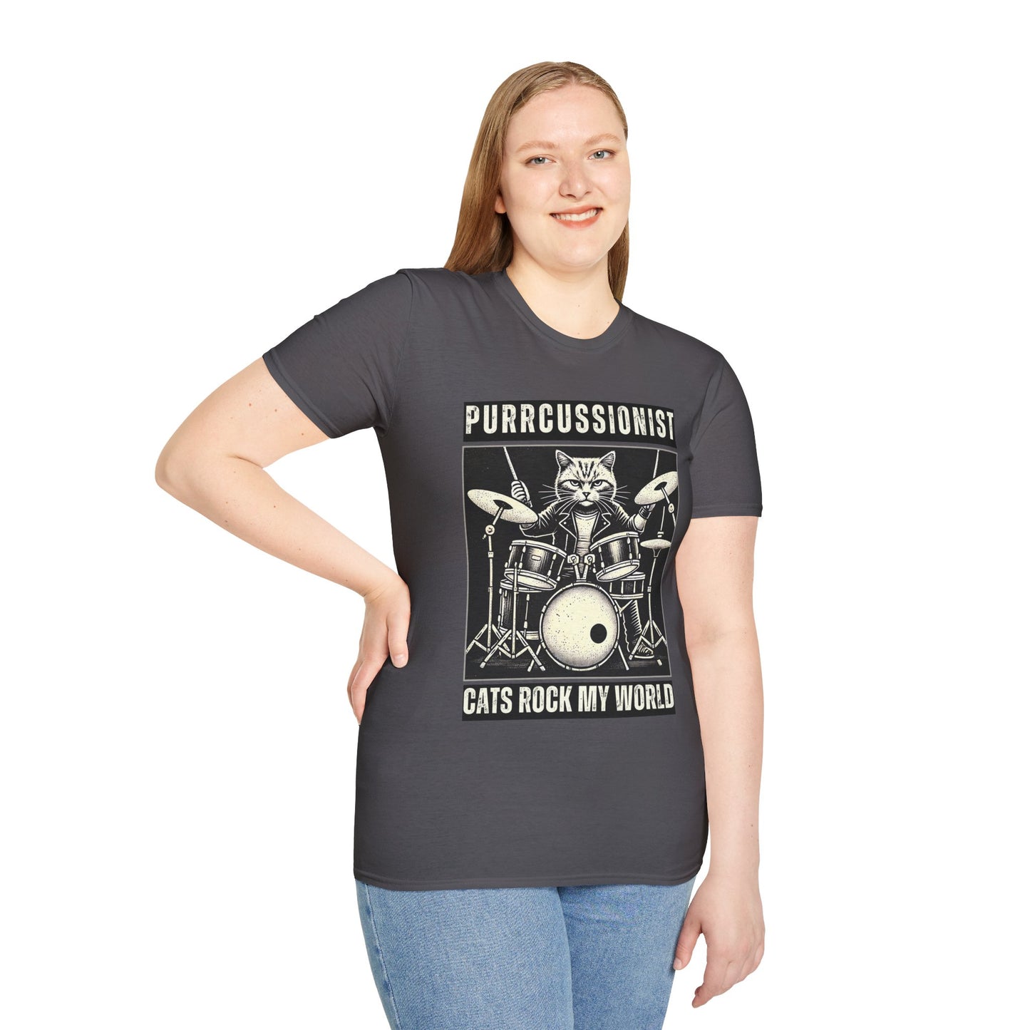 Cat Rocker T-Shirt - Purrcussionist