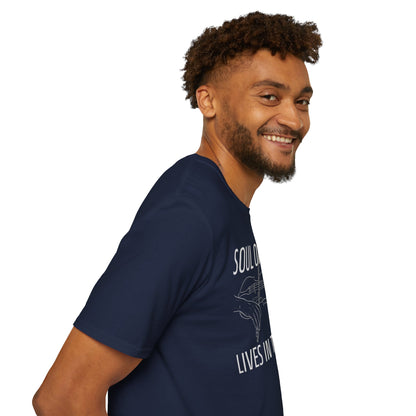 Violin Line Art Tee — "Soul of Music Lives in the Violin"