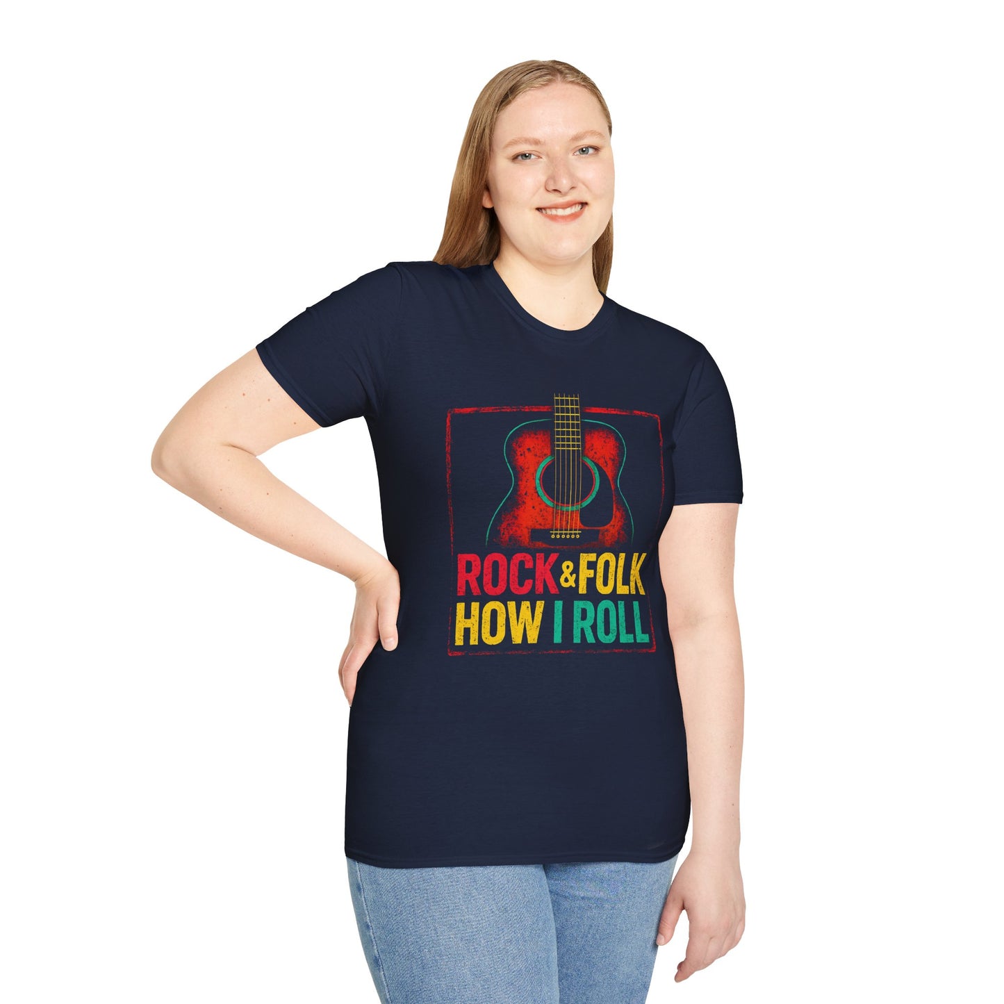 Rock & Folk How I Roll T-Shirt — Acoustic Guitar Music Tee