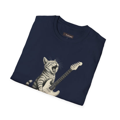 Cat Rocking-Out With Guitar, Hell Yeah!, T-Shirt.