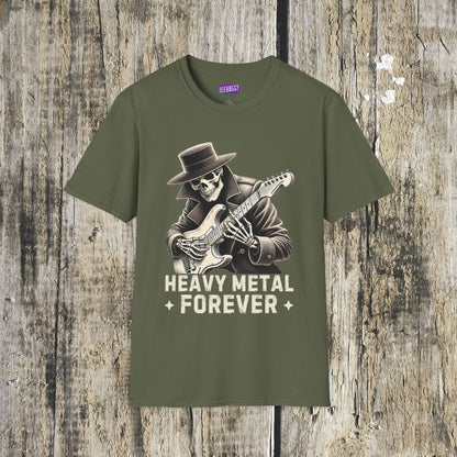 Skeleton Guitarist T-Shirt - Heavy Metal Forever