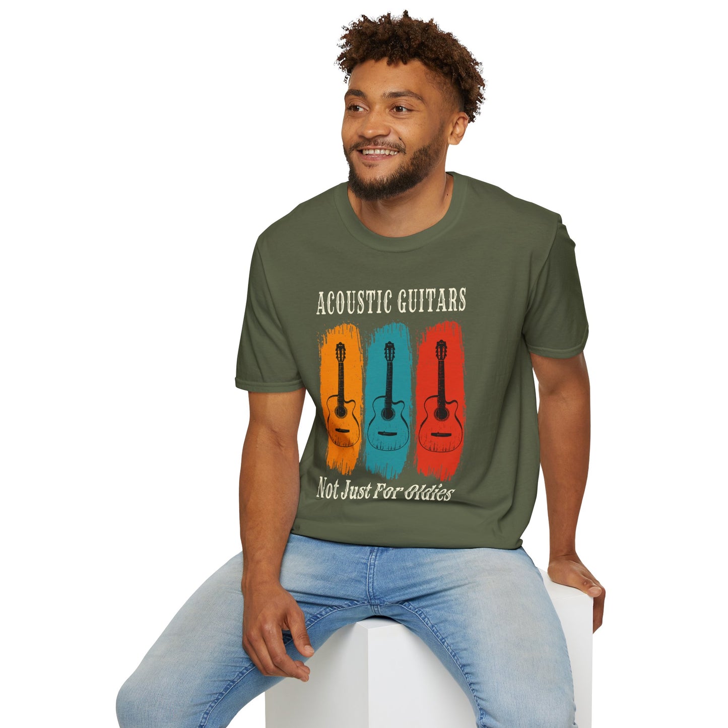 Funny Acoustic Guitars T-Shirt - Not Just For Oldies