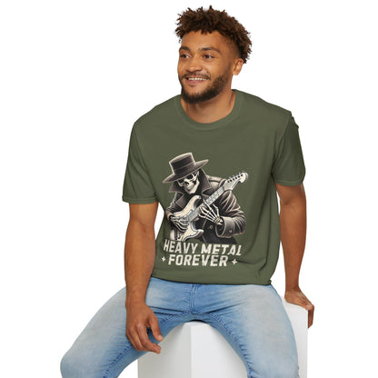 Skeleton Guitarist T-Shirt - Heavy Metal Forever