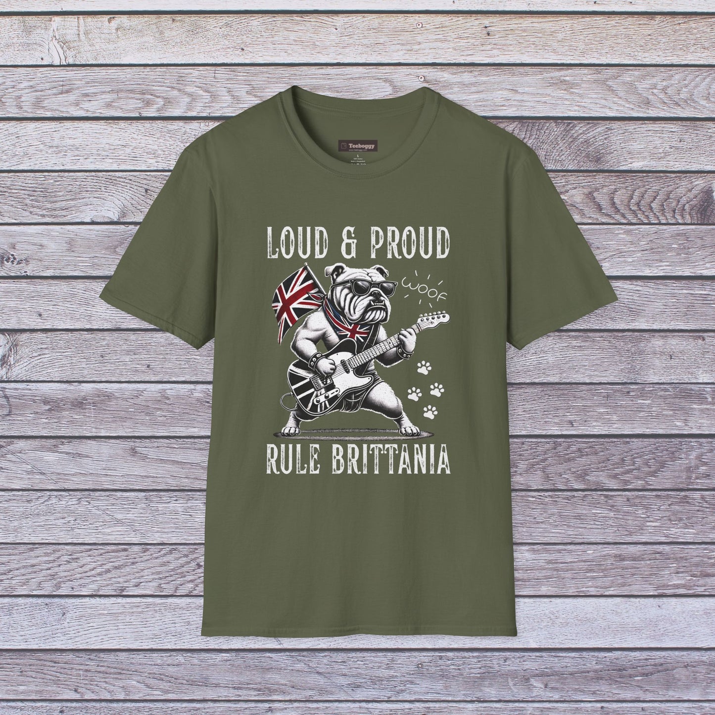 British Bulldog Rock T-Shirt — "Loud & Proud, Rule Brittania"