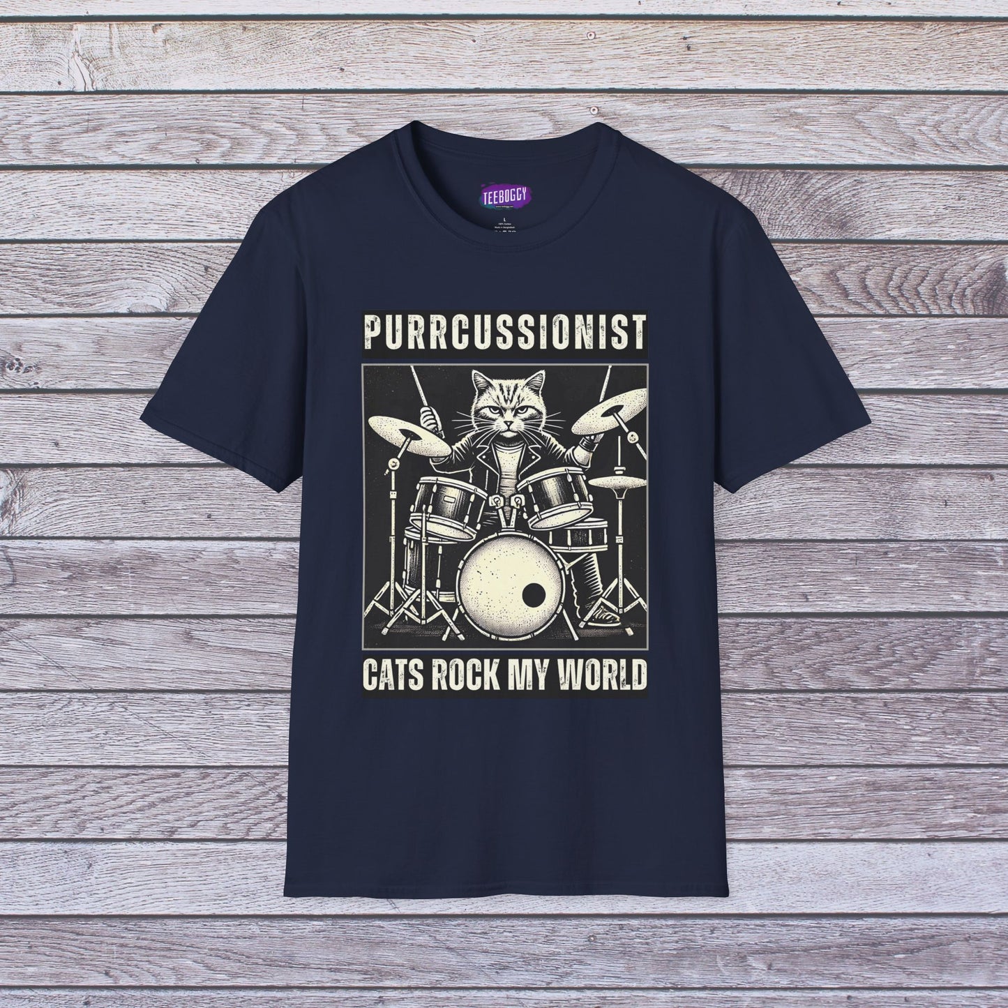 Cat Rocker T-Shirt - Purrcussionist