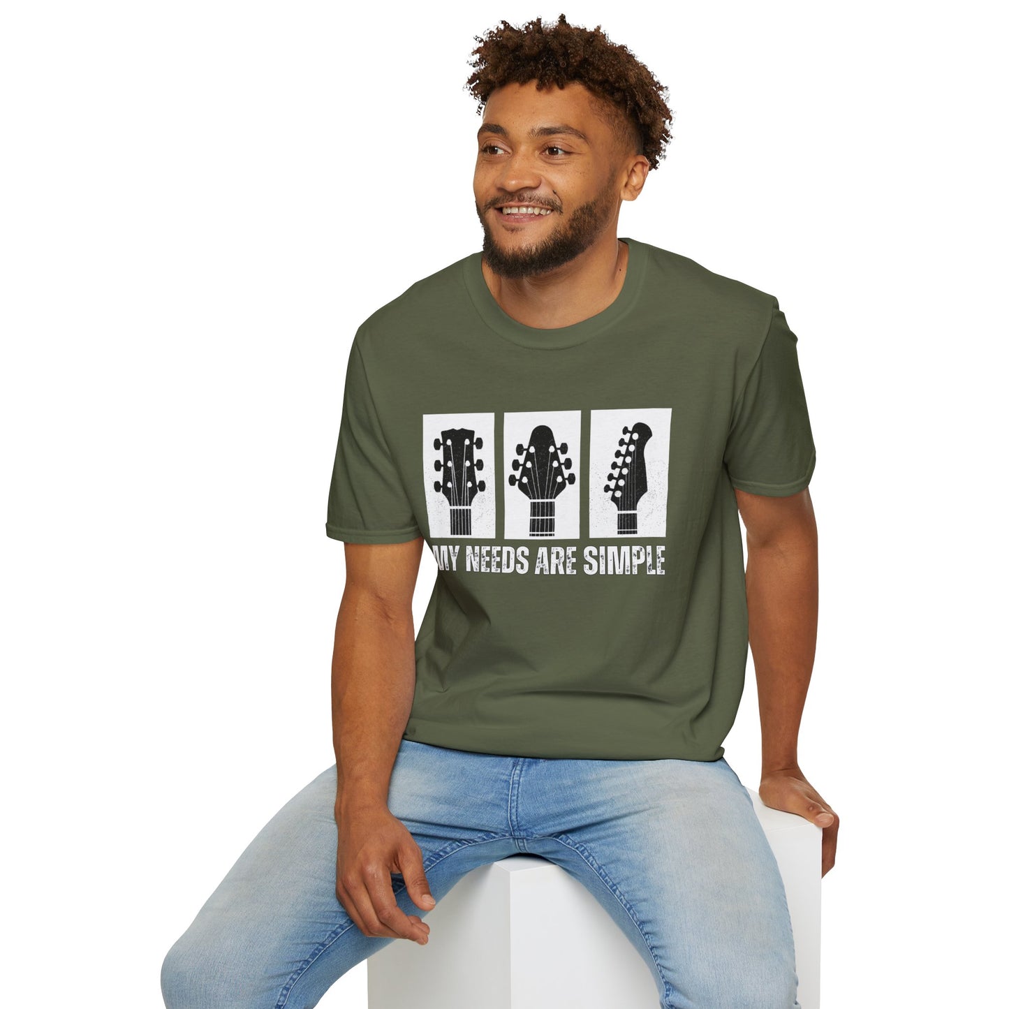 Guitar Headstocks Tee — "My Needs Are Simple!"