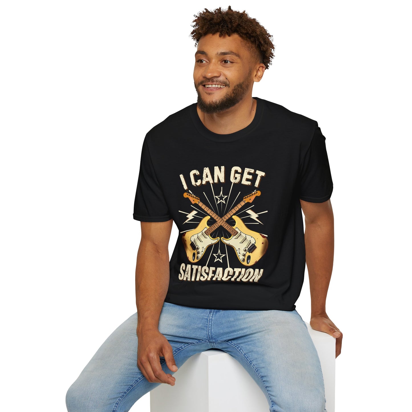 I Can Get Satisfaction T-Shirt — Stratocaster Guitar Rock Tee