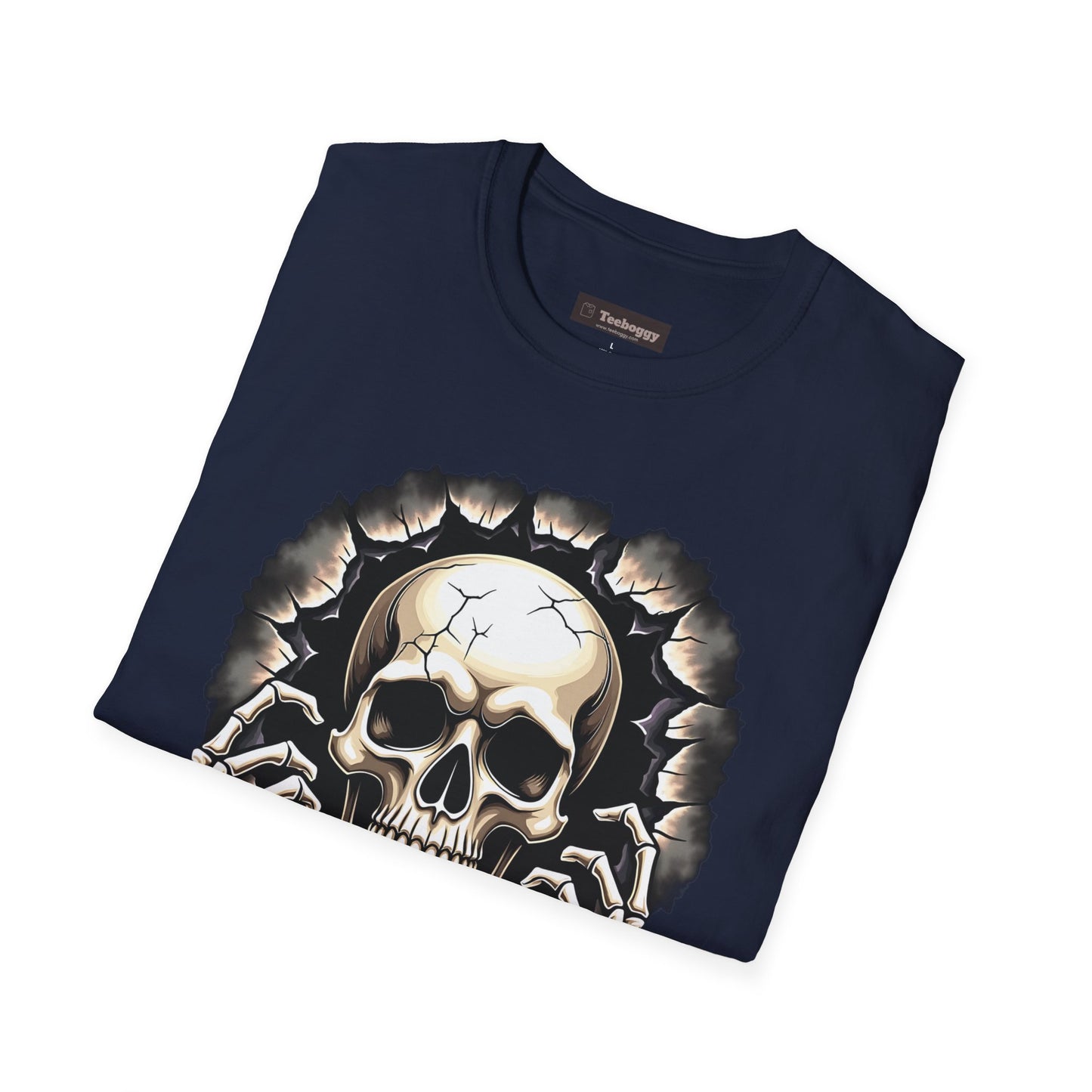 Skull Ripping Through T‑Shirt — Horror Metal Graphic Tee
