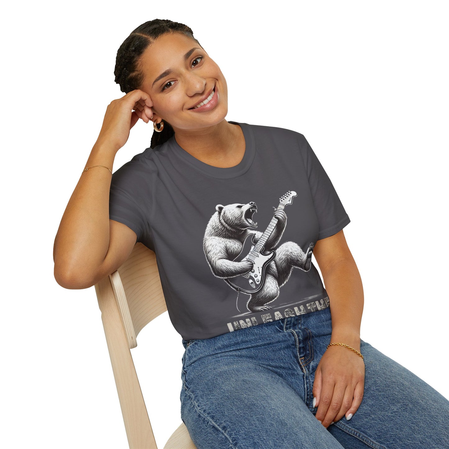 Graphic Tee Unleash the Inner Beast Grizzly Bear Rock Guitar T-Shirt