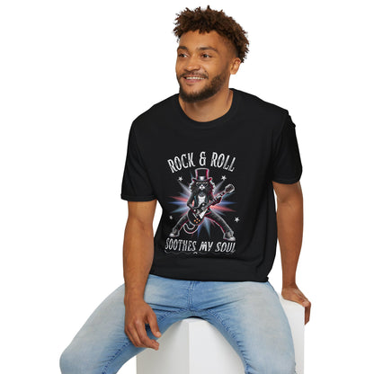 Rock & Roll Cat T-Shirt — "rock & roll, soothes my soul"