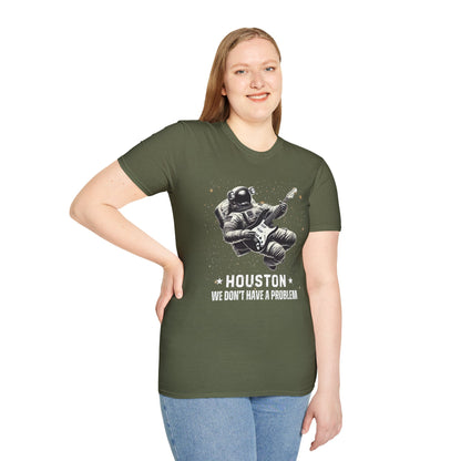 Astronaut Playing Guitar T-Shirt — "Houston, We Don't Have a Problem!"