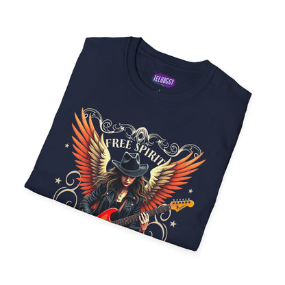 Rock & Roll Winged Guitar Girl T-Shirt