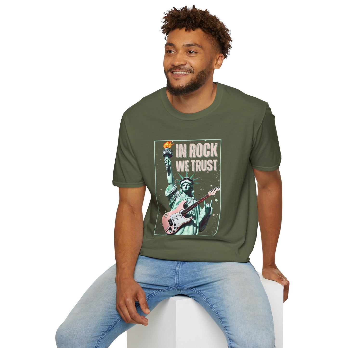 In Rock We Trust - Statue of Liberty T-Shirt