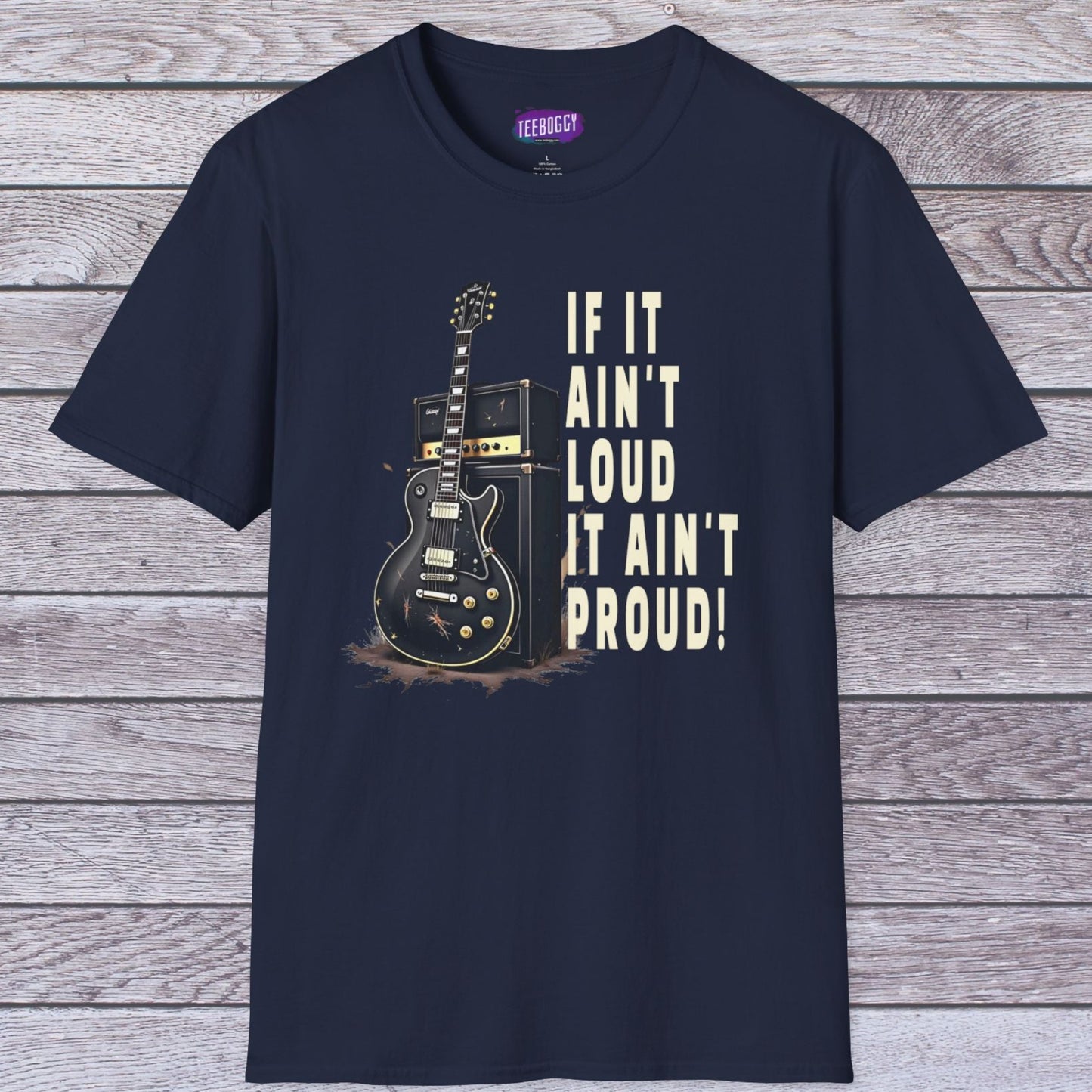 Guitar Amp Image and Slogan Unisex Softstyle T-Shirt