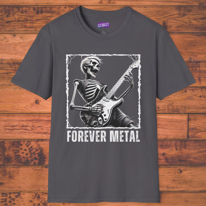 Guitar Metal T-Shirt - Skeleton Rocking Out