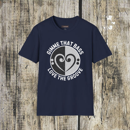 Bass Clef Heart Unisex T-Shirt - Feel the Bass, Love the Groove