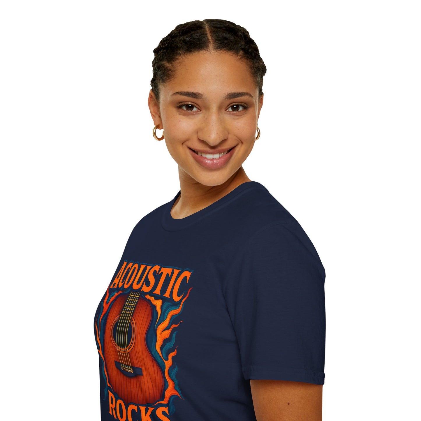 Acoustic Guitar T-Shirt — "Acoustic Rocks" Folk & Rock Tee